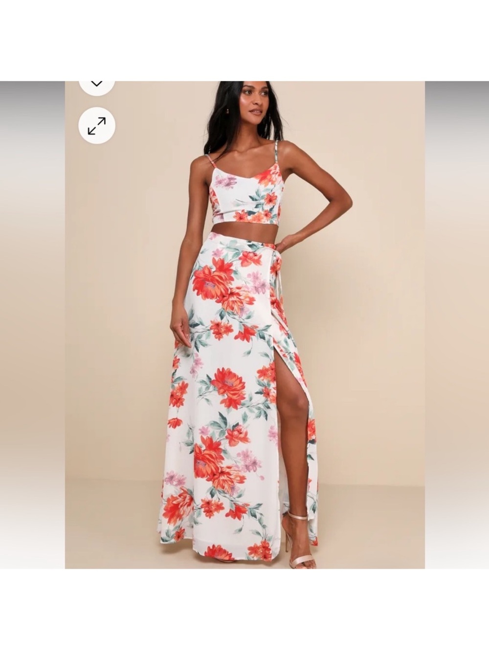 Bloom With a View Floral Print Two-Piece Maxi Dress